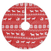 Bull Terriers Weihnachts-Hunde Schlittenfahrt Holi Polyester Weihnachtsbaumdecke (Vorderseite)