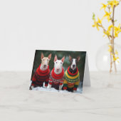 Bull Terriers Weihnachtskarte Karte (Gelbe Blume)