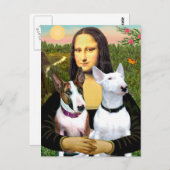 Bull Terriers (Zwei) - Mona Lisa Postkarte (Vorne/Hinten)
