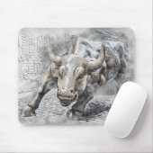 Bull Toro Market Mercado Stock Money Dinero Gold Mousepad (Mit Mouse)