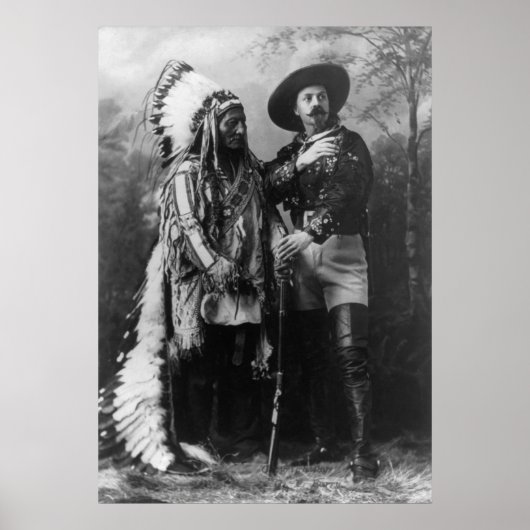 Bull und Buffalo Bill Portrait von 1885 Poster (Vorne)