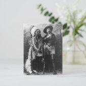 Bull und Buffalo Bill Portrait von 1885 Postkarte (Stehend Vorderseite)