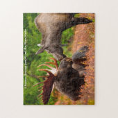 Bull und Kuh Elch Alaska. Weihnachtsgrüße Puzzle (Vertikal)