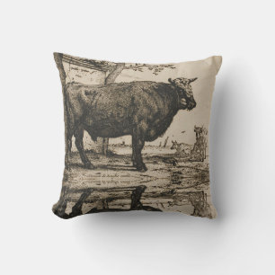 Bull Vintag Art von Paulus Potter Kissen