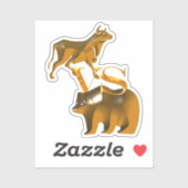 Bull vs Bear Aufkleber (Blatt)