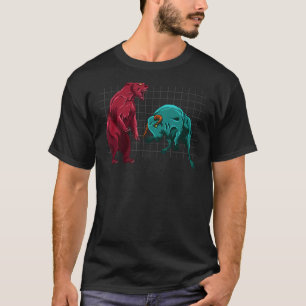 Bull Vs Bear Crypto Diagramm Analyse Kryptowährung T-Shirt