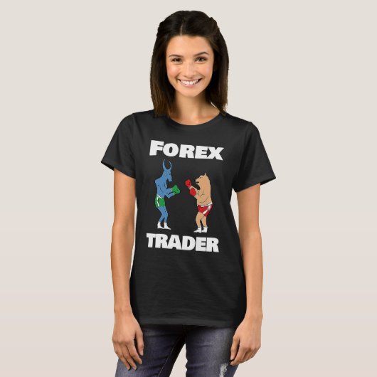 Bull vs Bear Forex Trader Illustration Forex T-Shirt (Vorne ganz)
