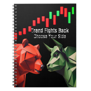 Bull vs. Bear Market Battle Notebook für Händler Notizblock