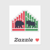 Bull vs Bear Sticker Stock Market Clash (Blatt)