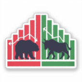 Bull vs Bear Sticker Stock Market Clash (Vorderseite)