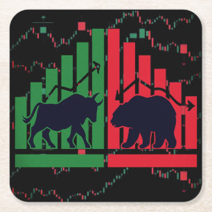 Bull vs Bear Trading Untersetzer Stock Market