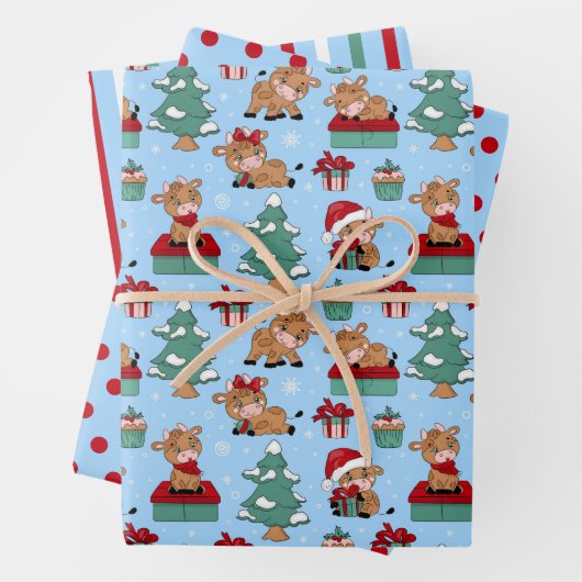 Bull Wrapping Paper Set 3 Geschenkpapier Set (Beispiel)