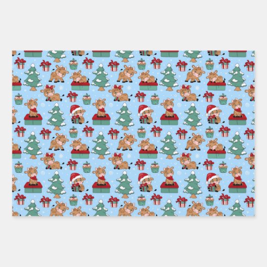 Bull Wrapping Paper Set 3 Geschenkpapier Set (Vorderseite)