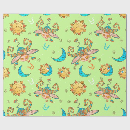 Bull Zodiac Signtern Muster Geschenkpapier (Flach)