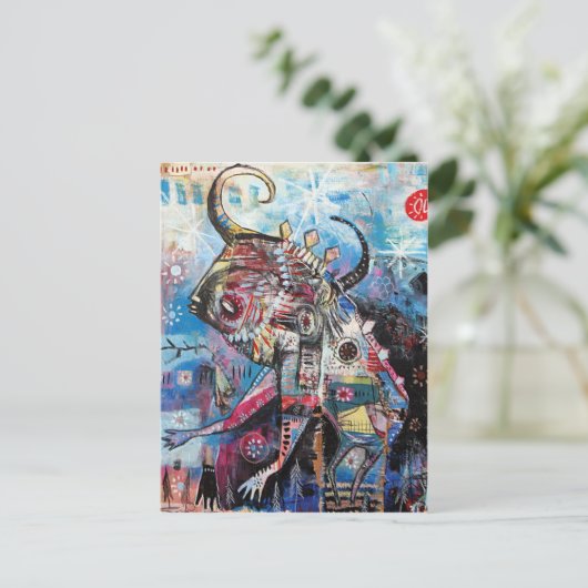 Bullboy wird Löwe Postkarte (Stehend Vorderseite)