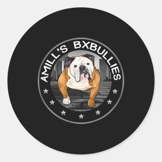 Bulldog 2 runder aufkleber (Vorderseite)