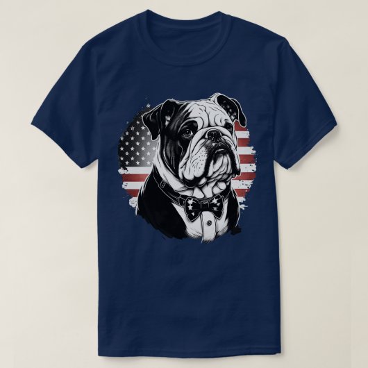 Bulldog 4. Juli 6 T-Shirt (Design vorne)