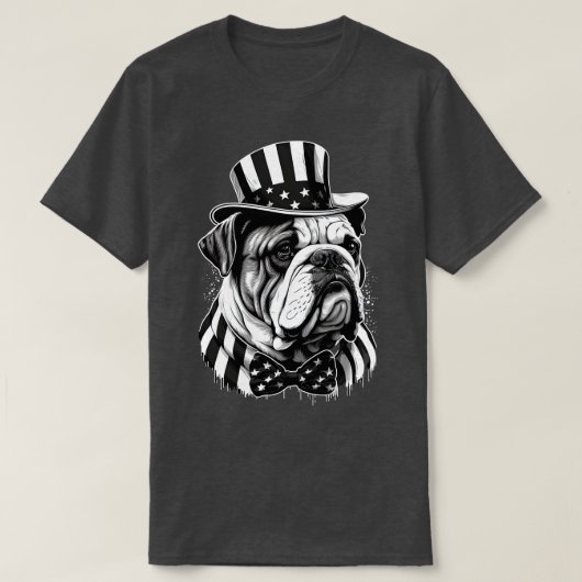 Bulldog 4. Juli 7 T-Shirt (Design vorne)