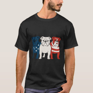 Bulldog 4. Juli Dog Lover Men Women USA Flag T-Shirt