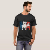 Bulldog 4. Juli Dog Lover Men Women USA Flag T-Shirt (Vorne ganz)