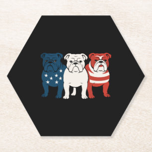 Bulldog 4. Juli Hunde Liebhaber Männer Frauen USA  Untersetzer
