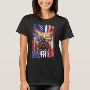 Bulldog 4. Juli Jungs Kinder Sonnenbrille Usa Welp T-Shirt
