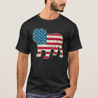 Bulldog 4. Juli Männer Frauen Hund Amerikaner T-Shirt