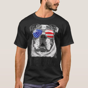 Bulldog 4. Juli Merica Männer Frauen Amer T-Shirt