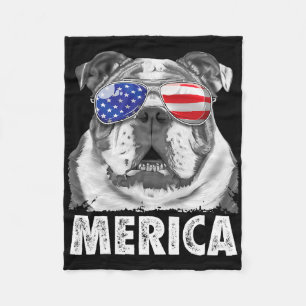 Bulldog 4. Juli Merica Männer Frauen USA F Fleecedecke