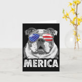 Bulldog 4. Juli Merica Männer Frauen USA F Karte (Gelbe Blume)
