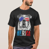 Bulldog 4. Juli Merica Men USA Flagge 1 T-Shirt (Vorderseite)