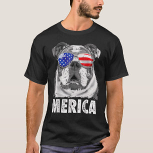 Bulldog 4. Juli Merica Men USA Flagge 1 T-Shirt