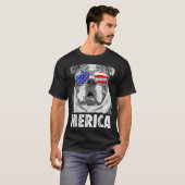 Bulldog 4. Juli Merica Men Usa Flagge T-Shirt (Vorne ganz)