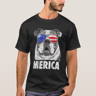 Bulldog 4. Juli Merica Men Usa Flagge T-Shirt