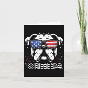 Bulldog 4. Juli Merica Patriotic Dog T-Shirt Karte