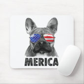 Bulldog 4. Juli Shirts Merica Männer Frauen Mousepad (Mit Mouse)
