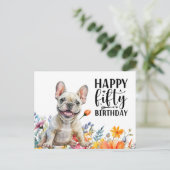 Bulldog 50. Geburtstag Postkarte (Stehend Vorderseite)