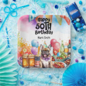 Bulldog 50. Geburtstagsparty Pappteller (Party)