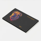 Bulldog Abstrakt Art Hund Name Post-it Klebezettel (angewinkelt)