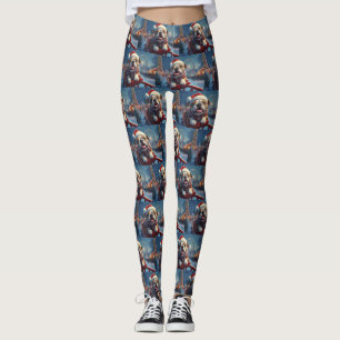 Bulldog Achterbahn Weihnachten Leggings