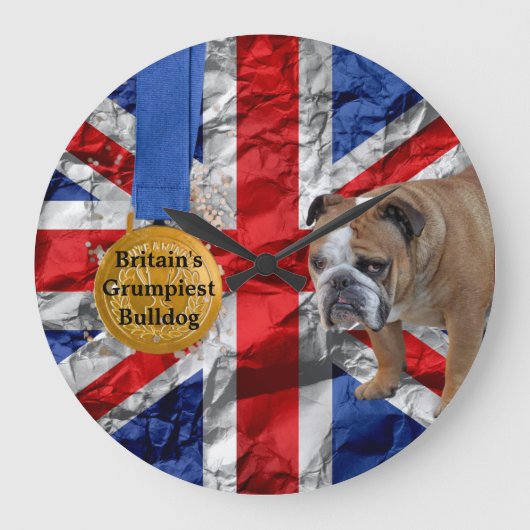 Bulldog-Acrylic-Wall-Uhr Große Wanduhr (Vorderseite)