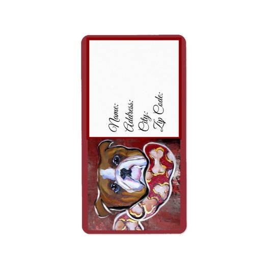 Bulldog Adressaufkleber (Vorne)