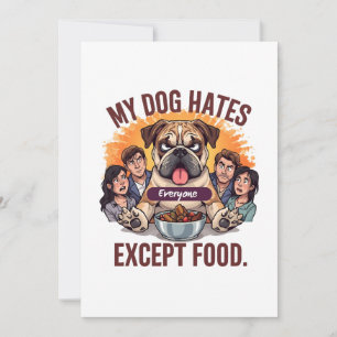 Bulldog Alle außer Essen Lustige Cartoon Feiertagskarte