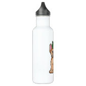 Bulldog als Detektiv mit Gläserglas Edelstahlflasche (Links)