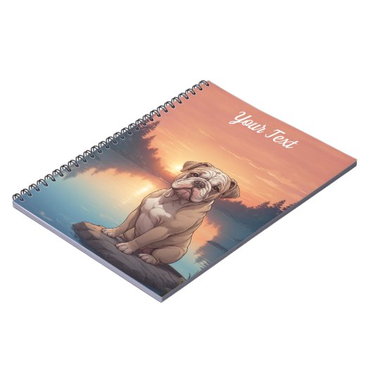 Bulldog am See Notizblock (Linke Seite)