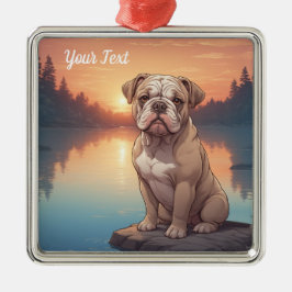 Bulldog am See Ornament Aus Metall