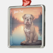 Bulldog am See Ornament Aus Metall (Links)