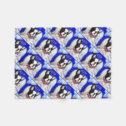 Bulldog Angel Fleecedecke (Vorderseite (Horizontal))