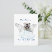 Bulldog Angel Postkarte (Stehend Vorderseite)