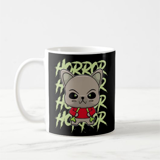 Bulldog Anime Dog Horror Occult Kaffeetasse (Links)